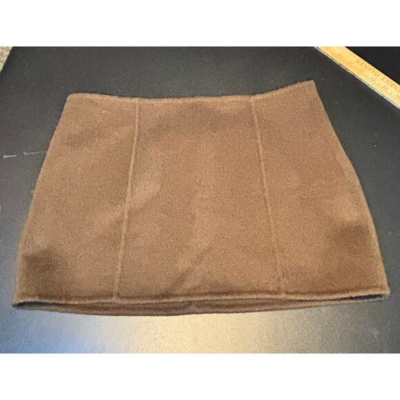 LPA Brown Wool Blend Mini Skirt Size M Soft Fall Winter Neutral Chic - Picture 4 of 10